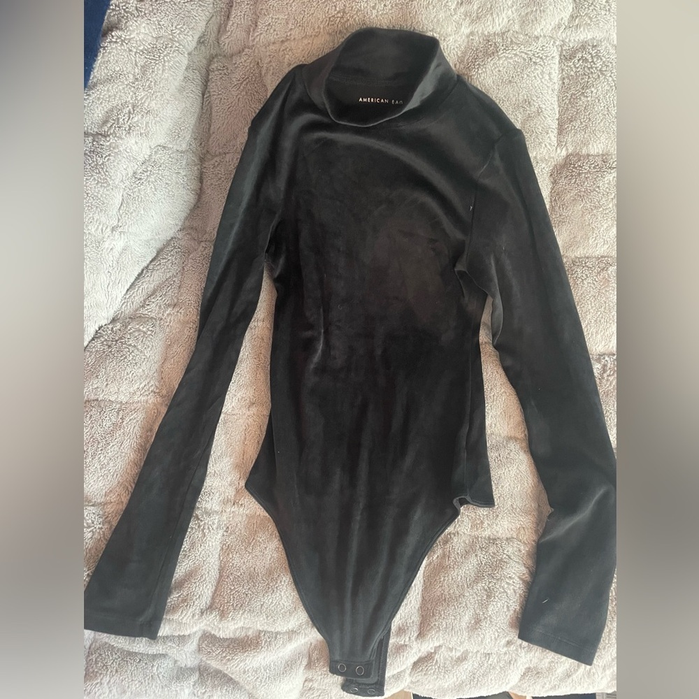 Black Velvet High Neck Bodysuit